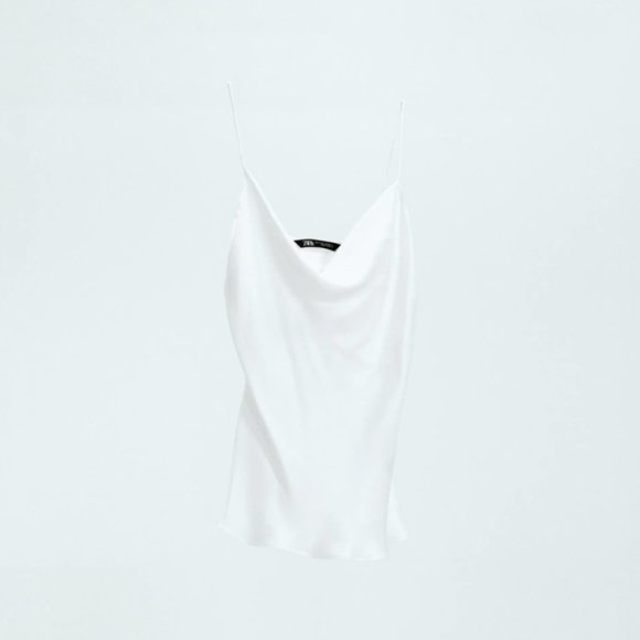 Zara Drape Front Satin Camisole Top XS - Picture 3 of 6